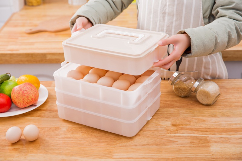 鸡蛋盒饺子盒冰箱保鲜收纳盒冻饺子馄饨盒分格托盘0750详情9