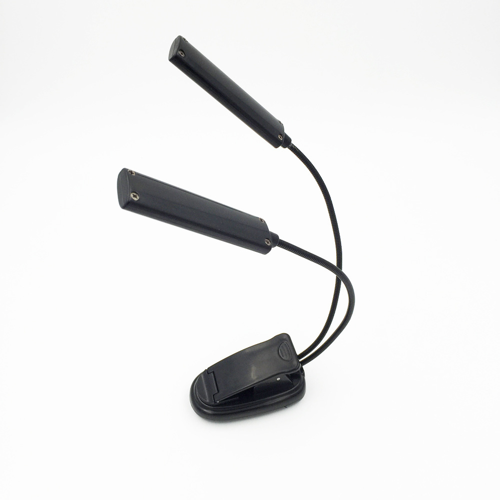 Dual-head book lamp with multi-angle adjustable battery type lighting pic 7
