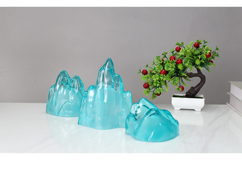 Modern new Chinese-style decorative soft furnishings, crystal rockery three-piece set, tea room window display cabinet, artistic handicrafts pic 28