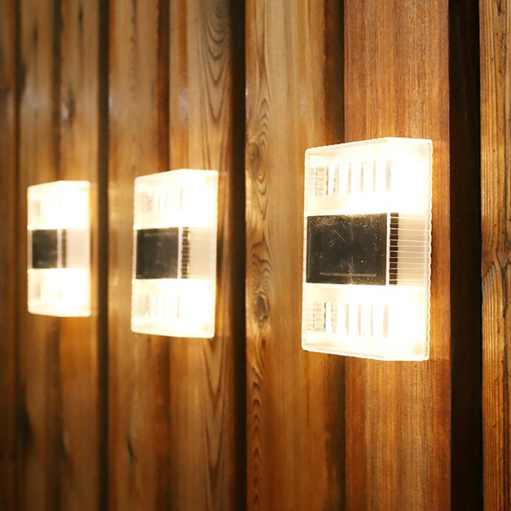 Solar rectangular wall lamp, 6LED top and bottom luminous fence lamp, outdoor courtyard villa decorative lamp, direct supply from the manufacturer pic 6