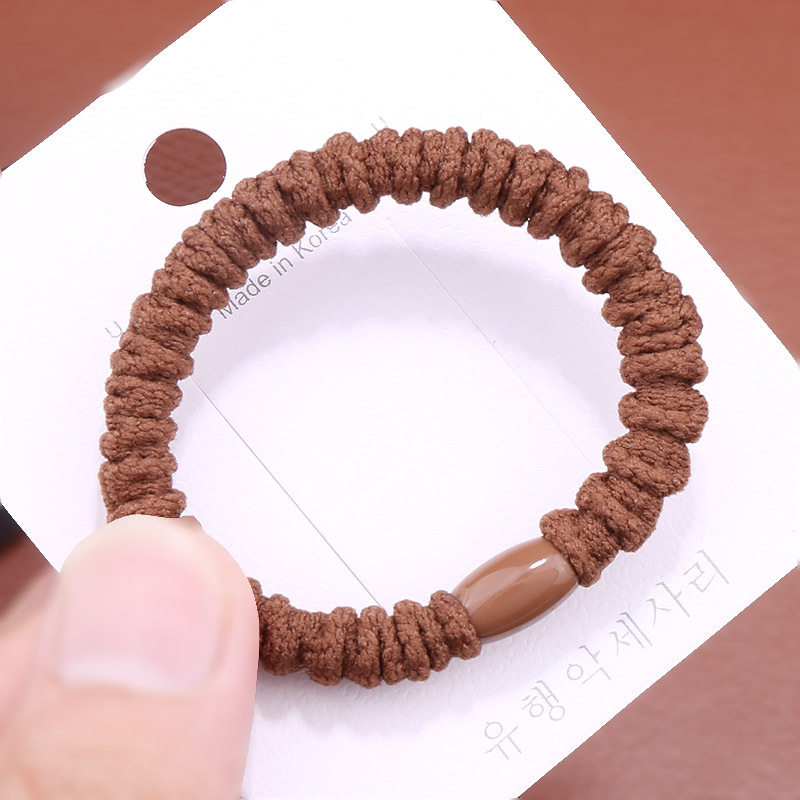 Simple and sweet Japanese and Korean version pleated coffee-colored hair bands, milk tea-colored rubber bands, student fashionable hair tie accessories pic 6