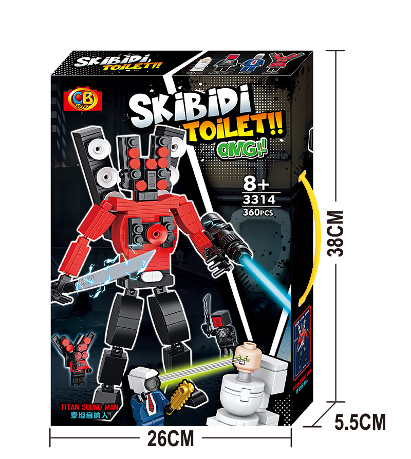 Cross-border compatible lego parodia toilet hombre VS monitor hombre pequeño granular robot puzzle montajes chicos regalos pic 15