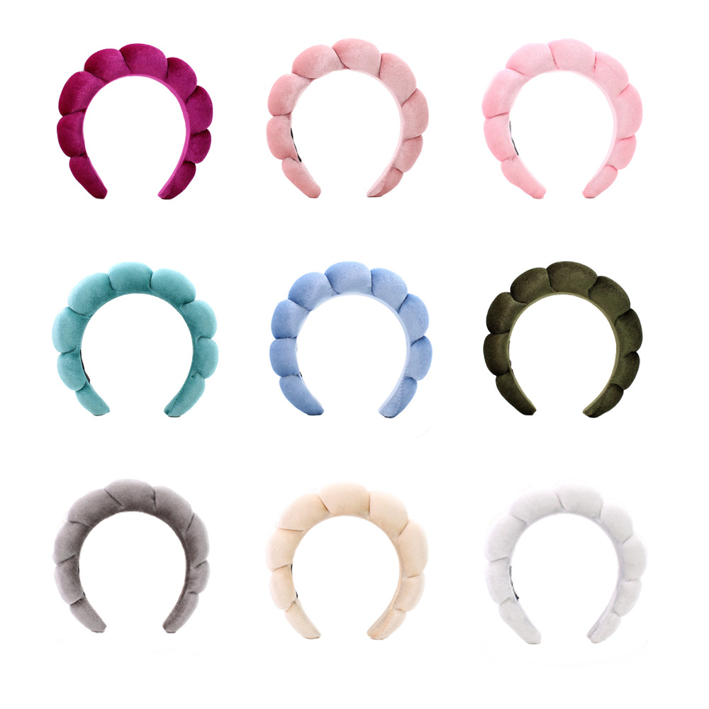 Amazon towel cloth sponge twist hair band, high top of the head, colorful cloud bubble hair band headwear, European and American headband for women pic 4