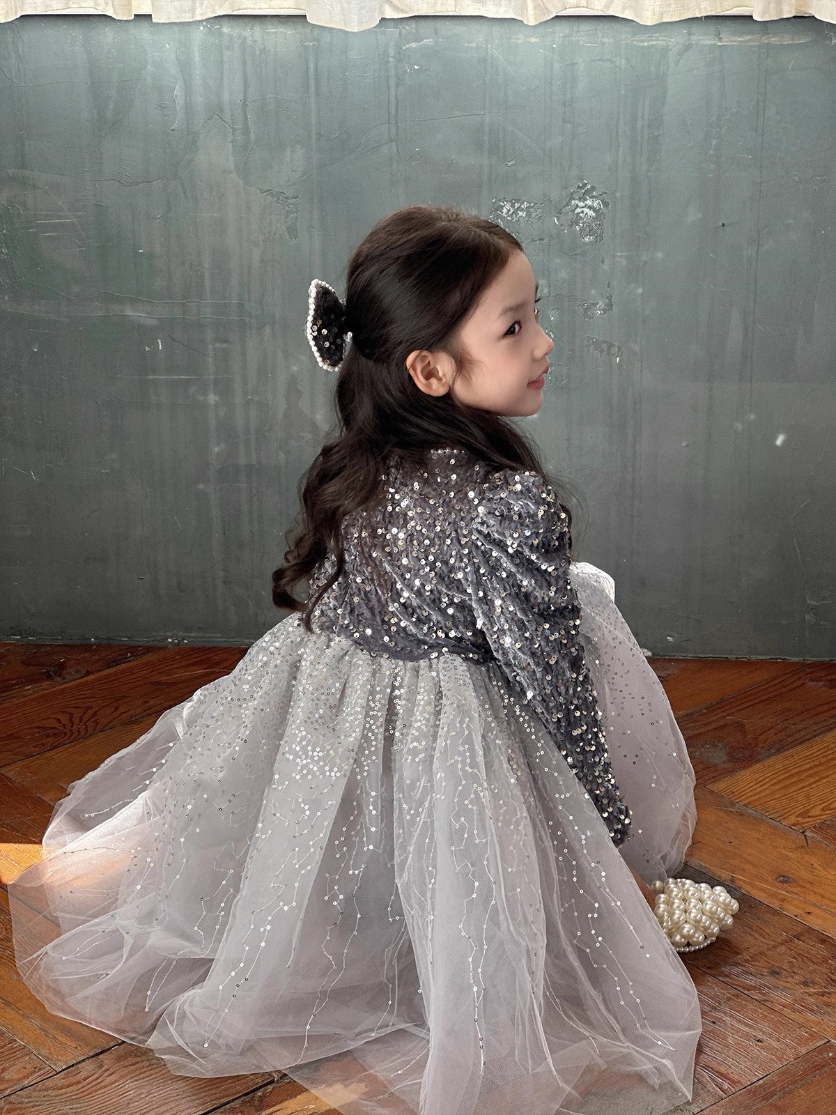 女童裙子亮片头纱加绒加厚超仙公主裙连衣裙2025冬装新款外贸童装详情12