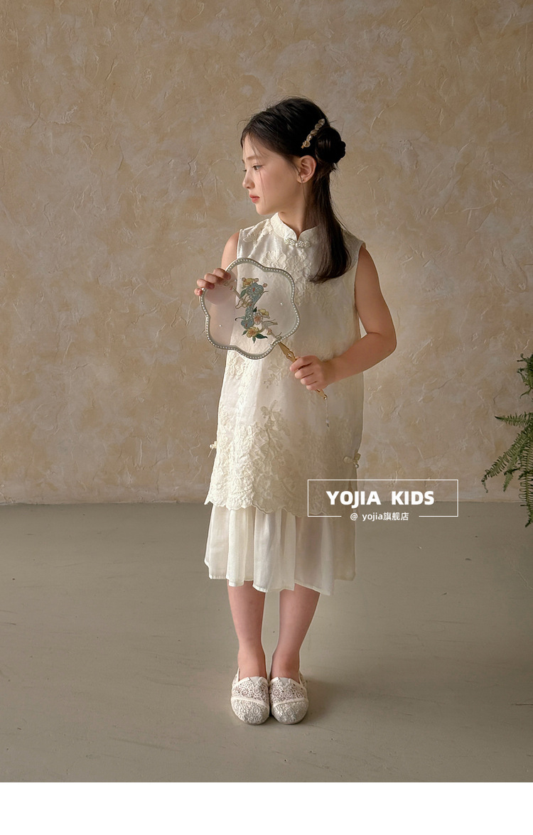 国潮YOJIA女童国风连衣裙夏装2025新款中式超仙女孩公主裙儿童节裙子详情24