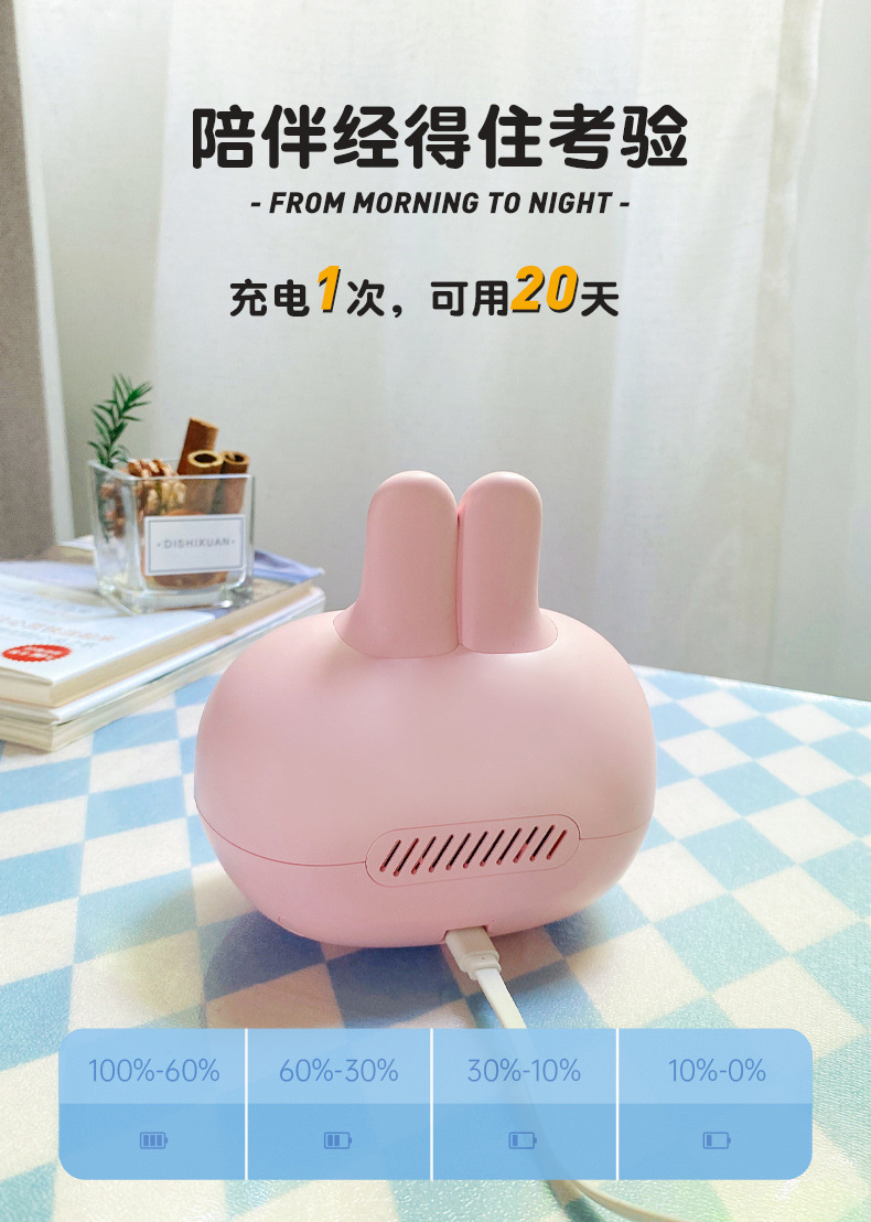 Hanlin Time 2023 New Model Alarm Clock, a special wake-up tool for students, cute rabbit alarm clock for children, boys and girls pic 13