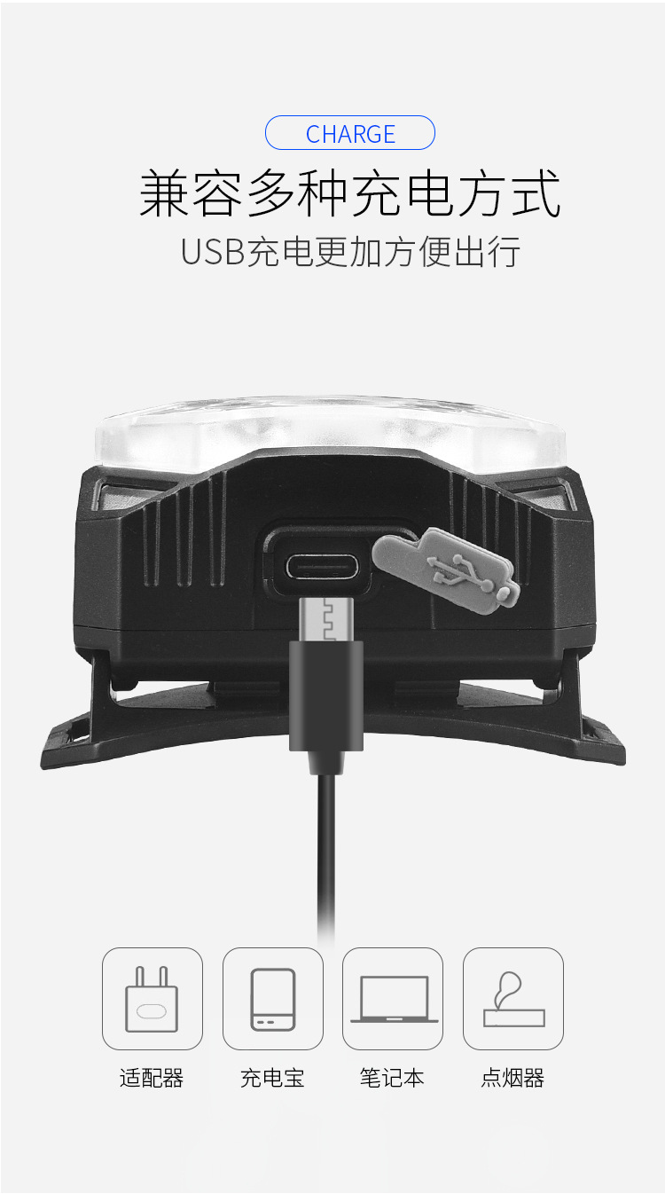 High-intensity sensor headlamp for fishing, camping, hiking, charging, ultra-bright and ultra-long battery life, head-mounted lighting flashlight pic 11