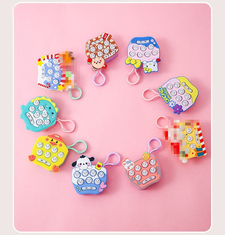 打地鼠 跨境迷你掌上游戏机卡通图案打地鼠电子发光解压玩具小钥详情5