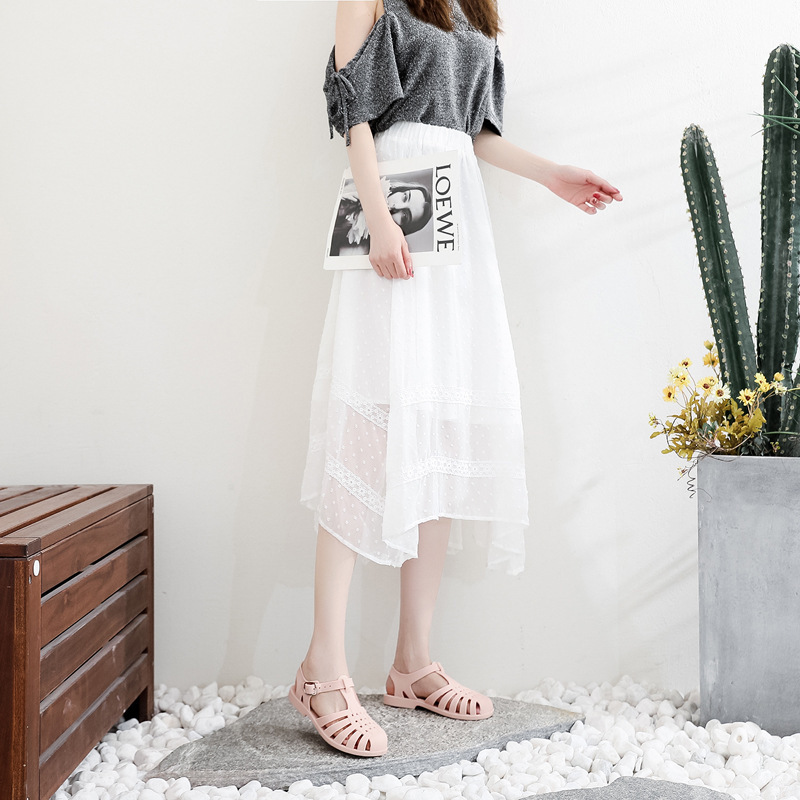 包头凉鞋女士2024罗马凉鞋春夏季外穿透气平底休闲搭扣沙滩果冻鞋详情35