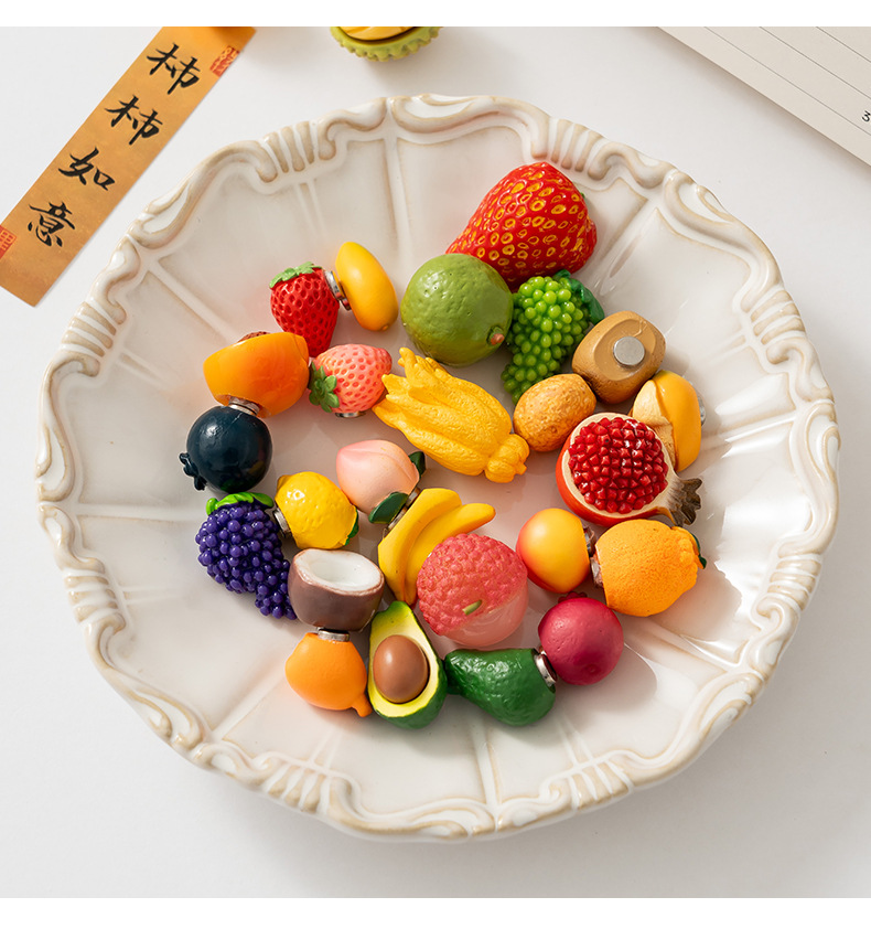 Creative simulation fruit refrigerator stickers, food toys, three-dimensional diy mini resin magnetic stickers, home and kitchen magnetic decoration pic 27