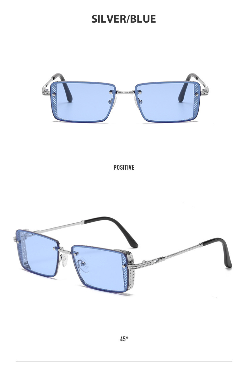 新款摩登太阳镜男女个性小方框跨境韩版海洋片眼镜街拍嘻哈墨镜详情12