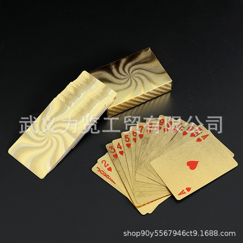 美元扑克牌金箔扑克牌 银箔扑克牌批发 金色土豪金扑克黑色塑料牌详情7