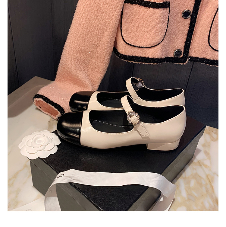 百搭时装真皮女鞋春秋小香风气质单鞋子法式玛丽珍鞋女高跟鞋粗跟详情24