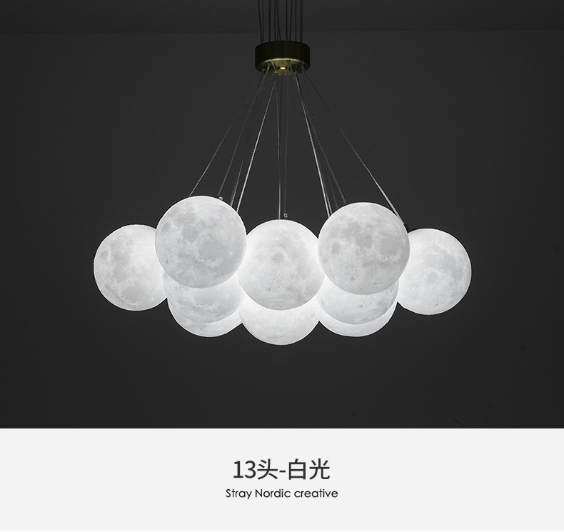泡泡灯客厅魔豆吊灯现代餐厅卧室灯设计师创意大气星球吊灯月球灯详情16