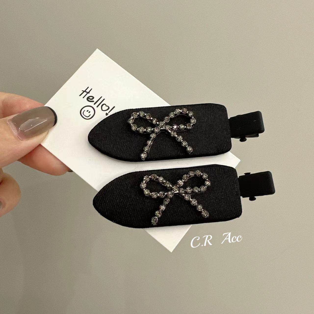 韩国东大门新款无痕小铲子发夹2024新款秋季黑色小夹子侧边刘海夹详情4