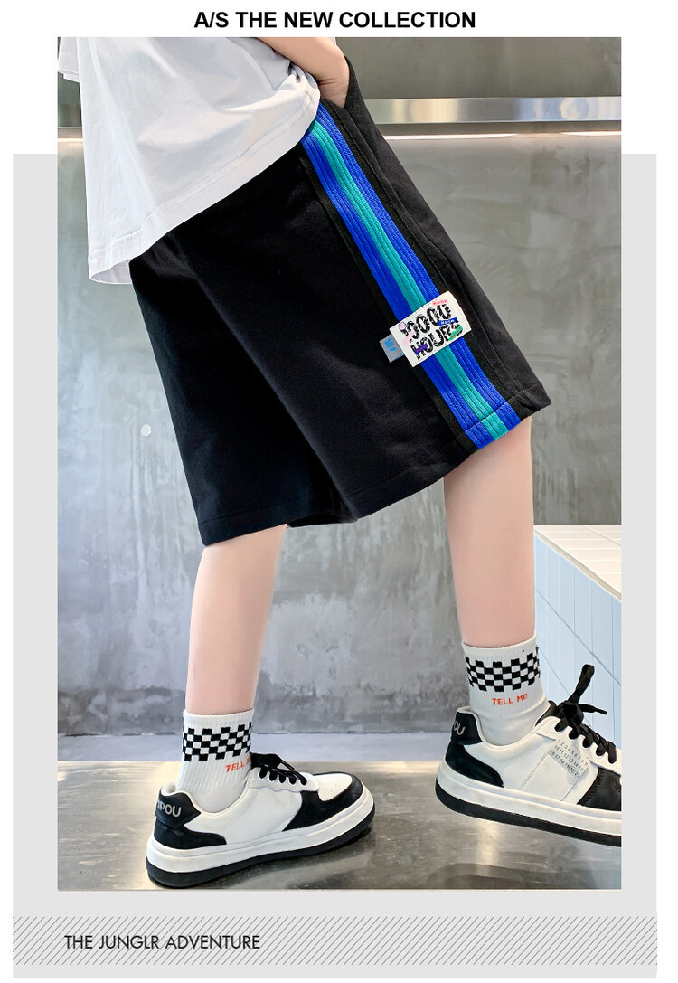 The 2022 new summer loose and stylish cotton capri shorts for boys are a trend of casual summer pants for middle-aged children pic 136