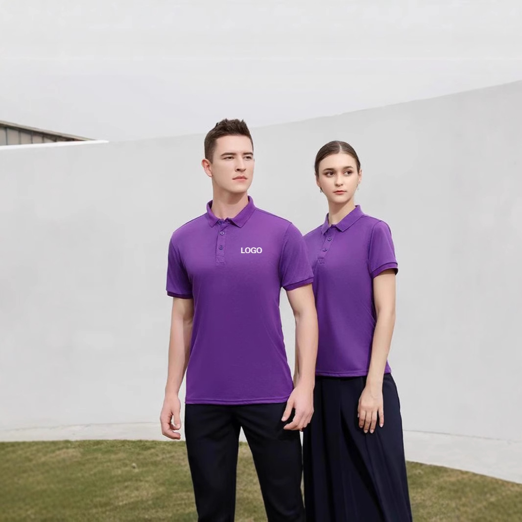 翻领广告衫印字logo团体t恤纯色polo衫企业工作校服刺绣图案短袖详情16