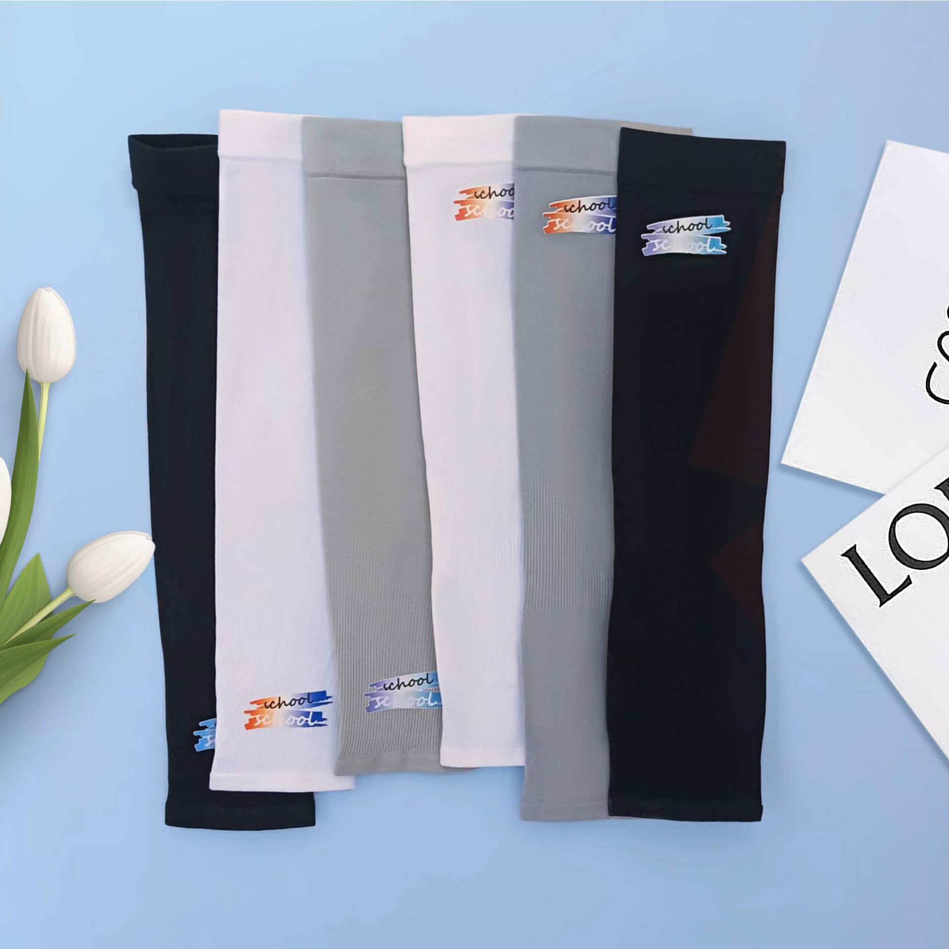 长款防晒手套夏季户外防滑护臂指套女士时尚五指分指防紫外线冰袖详情3