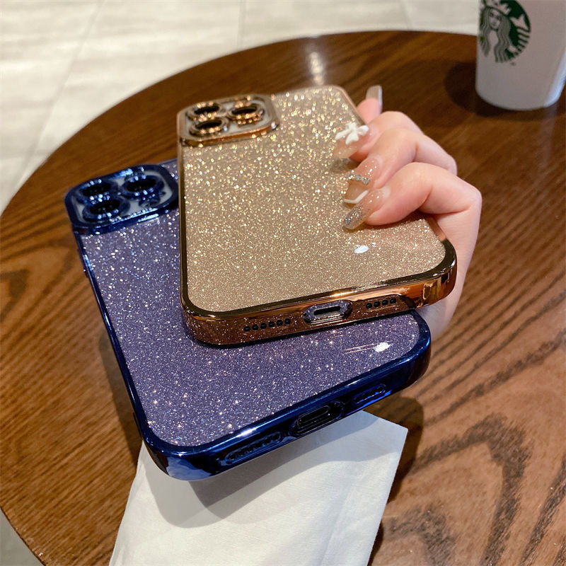Suitable for the glitter iPhone 14promax phone case. Fairy 12pro transparent soft edge simple 11 fine glitter protective case 7 pic 10