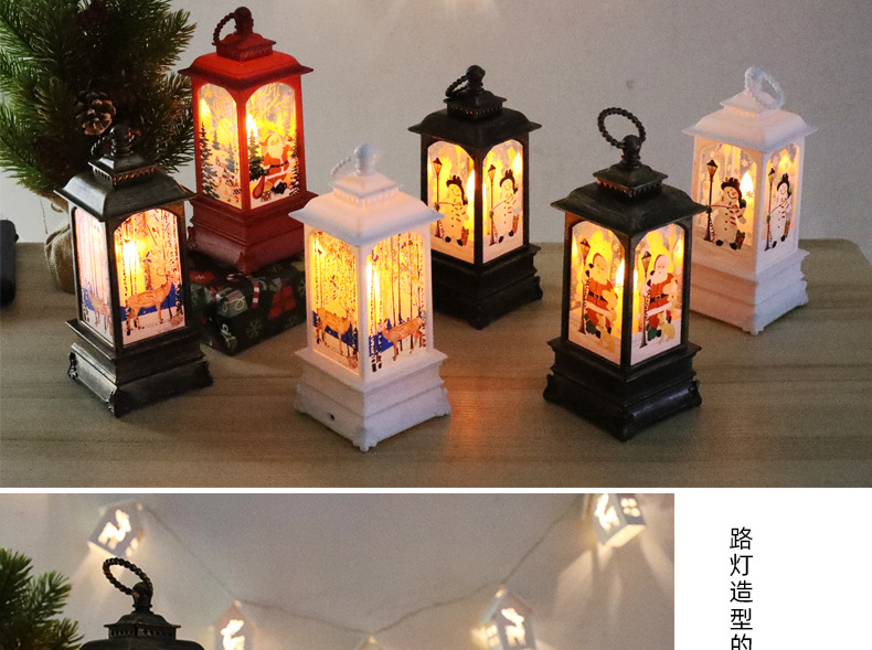 Christmas wind lanterns, candlestick lights, night lights, old man snowman decorations, night lights, table ornaments, Christmas decorations pic 9