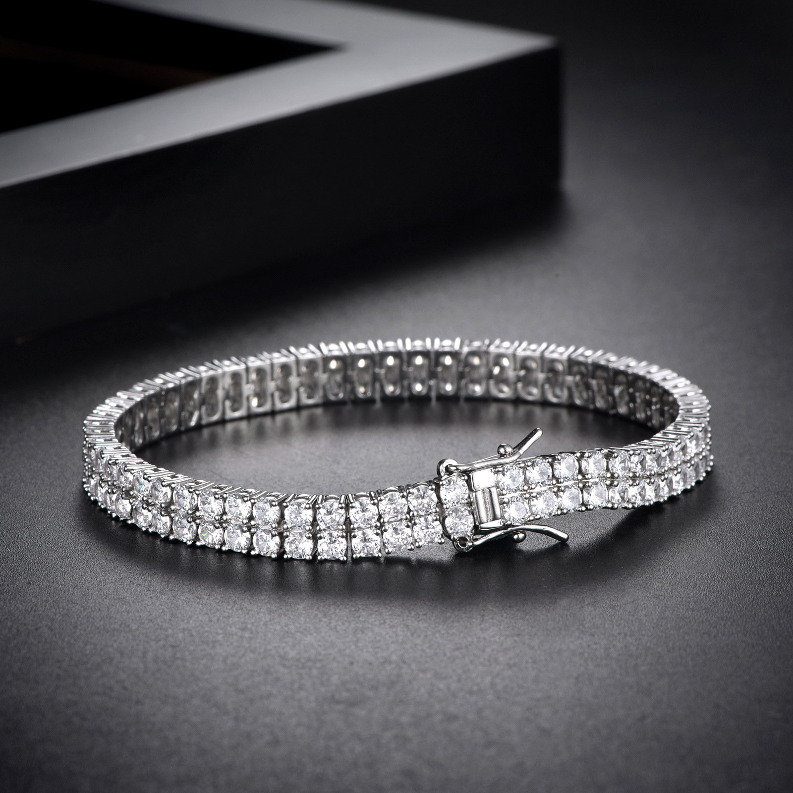 TennisChain欧美饰品2-6MM网球链 时尚男女士嘻哈锆石手链高级感详情13