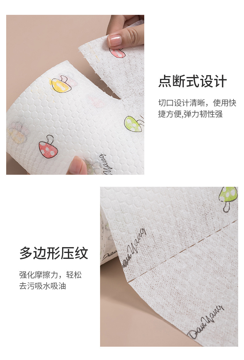 Wholesale absorbent and thickened kitchen paper, dry and wet dual-purpose, non-stick, disposable lazy cloths pic 44