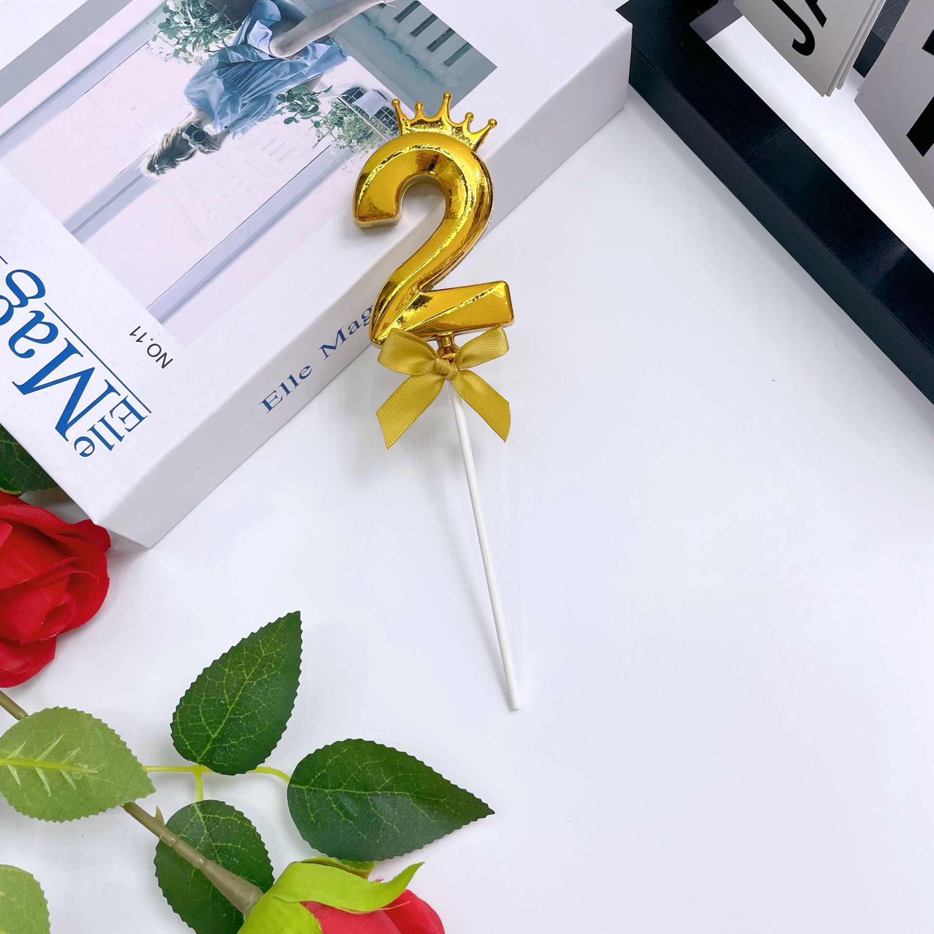 跨境创意新品3D立体皇冠数字插件派对生日蛋糕烘焙甜品台装饰摆件详情11