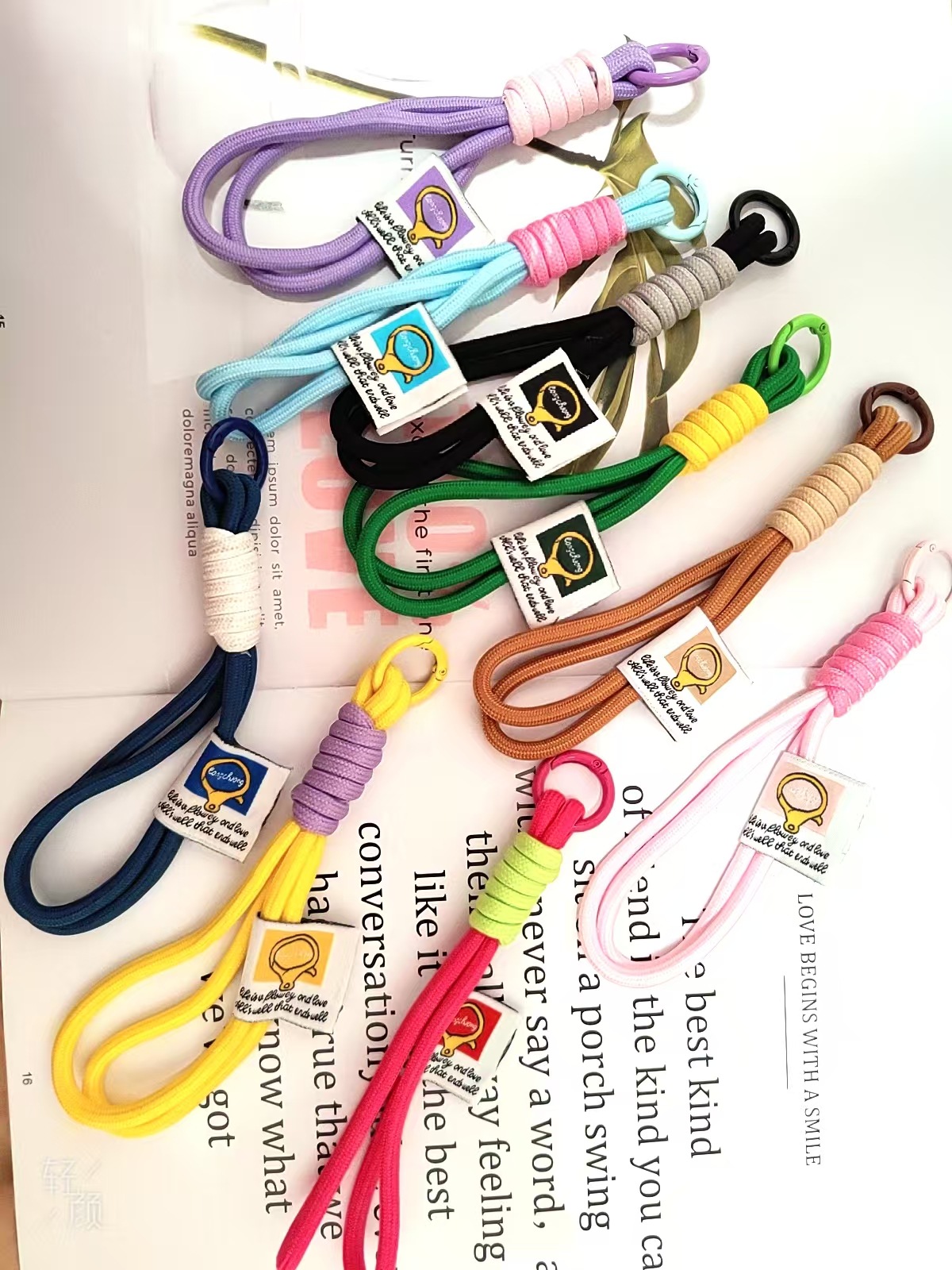 跨境网红厂家直销涤纶手机挂绳 水杯挂饰饰品挂绳 多尺寸背包挂绳详情1