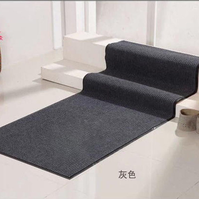 Yiwu Jietai PVC anti-slip floor mat, custom-made carpet, hotel corridor carpet, entrance hall double-striped foot mat wholesale pic 3