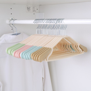 Wholesale of seamless plastic clothes hangers, adult shoulder protection clothes, wide shoulder multi-functional clothes drying racks for dormitories, thickened and connected hanging racks pic 2