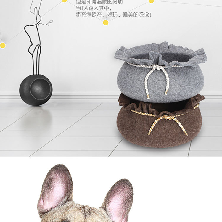 Wholesale manufacturer, wholesale cat beds, dog beds, pet beds, felt, pet beds, four-season fashionable wool felt for warmth pic 2