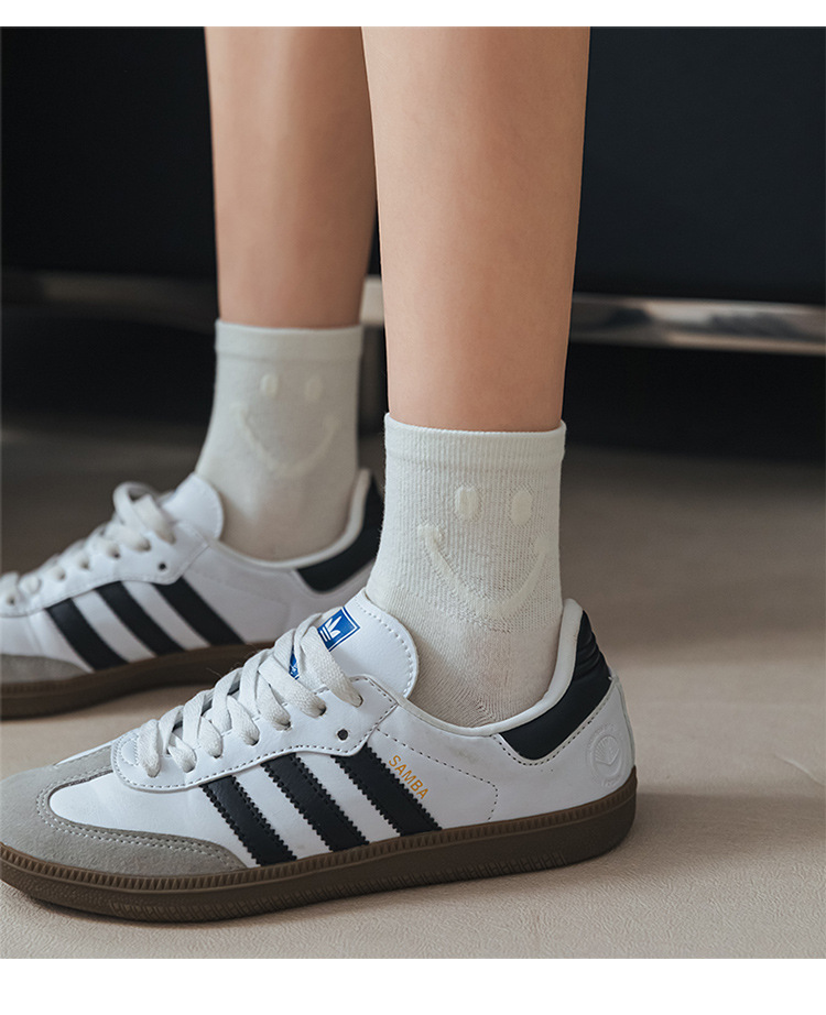 2024春季新款袜子女纯棉洋气笑脸五分袜卡通可爱外穿网红潮袜批发详情14