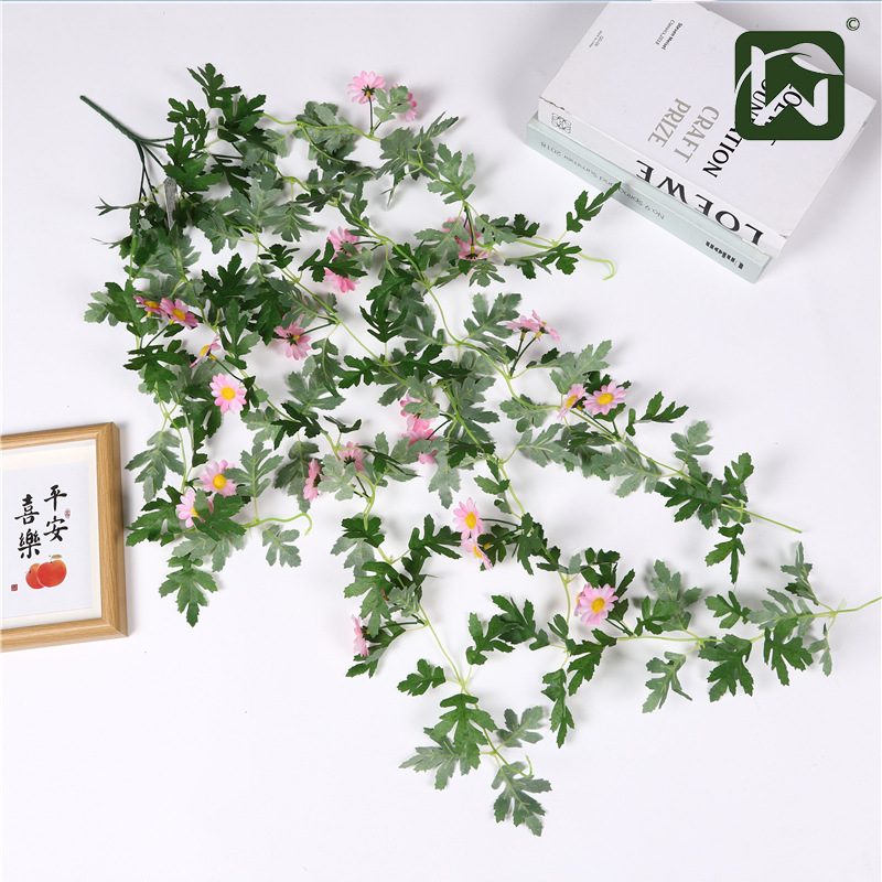 Artificial plants, leafy green plants, vines, green vines, wall-hung plastic artificial flowers, wedding interior decoration sunflowers pic 20