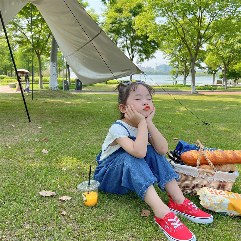 韩版童装儿童背带裤2023春秋夏季男女宝宝洋气休闲大口袋牛仔裤子详情7