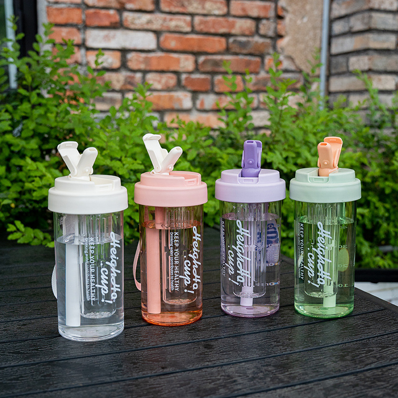 茶隔双饮咖啡杯便携户外手提杯子大容量随手塑料吸管杯女生办公室详情5