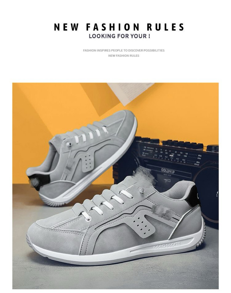 新款男士秋冬休闲一脚蹬防滑跑步阿甘鞋复古潮流休闲运动鞋男款详情9