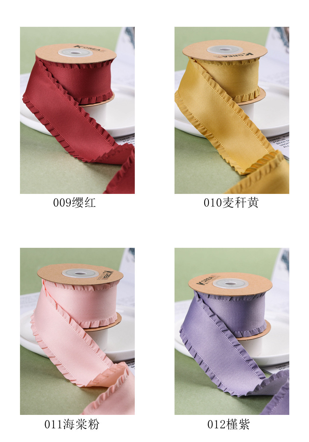 Classic thickened ruffled woven ribbon bow hair accessory clothing high-density wavy ribbon black fungus skirt hem satin ribbon pic 38