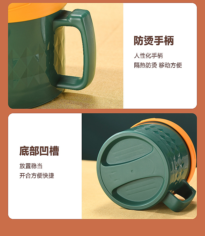 304不锈钢泡面碗带盖保温碗宿舍用学生饭盒杯 带手柄吃饭碗高颜值详情18