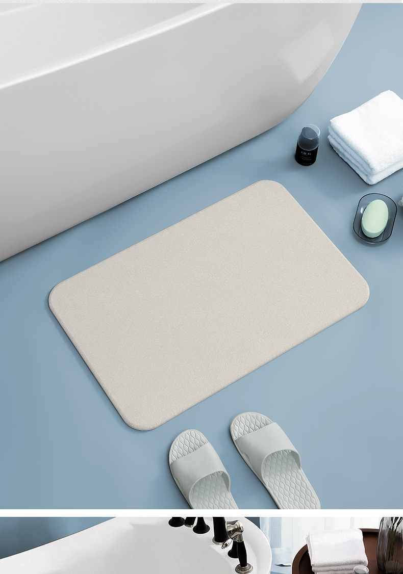 硅藻泥地垫吸水浴室防滑速干脚垫卫生间入户门口厕所垫子硅藻土硬详情5