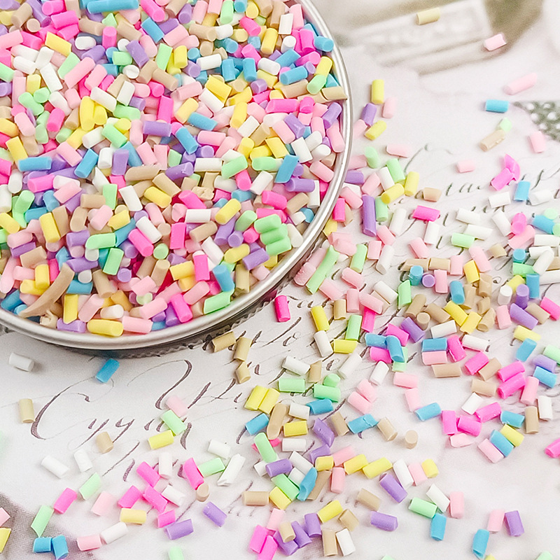 50g artificial soft clay long strip sugar granules packaging, food and play chocolate, handcrafted material, cream glue decorated soft clay granules pic 2
