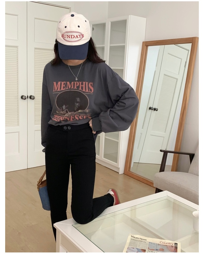 黑色打底小黑裤女秋季外穿2023新款紧身铅笔春秋魔术裤小脚牛仔裤详情17