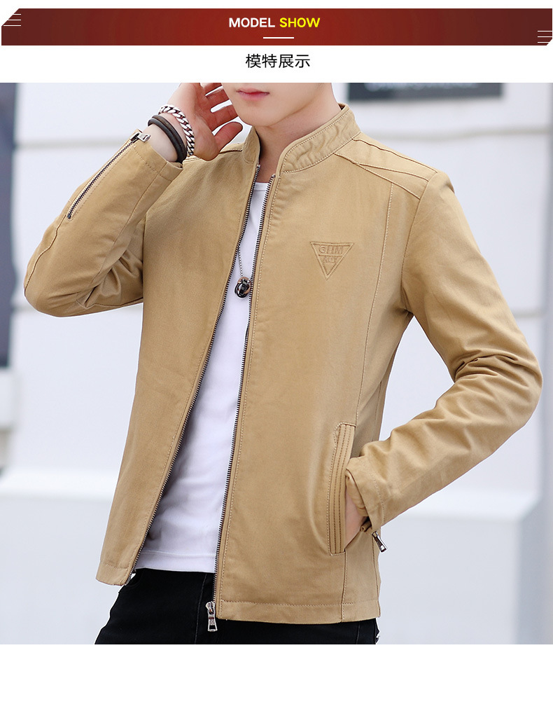 男士夹克外套2024春秋新款韩版水洗夹克休闲修身帅气修身上衣潮牌 pic 4