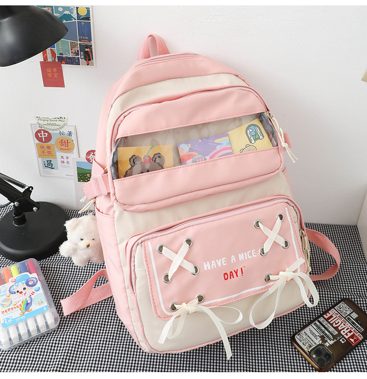New student schoolbag, Japanese-style cute and fresh girl backpack, large capacity for junior high school students, trendy backpack for primary school boys pic 30