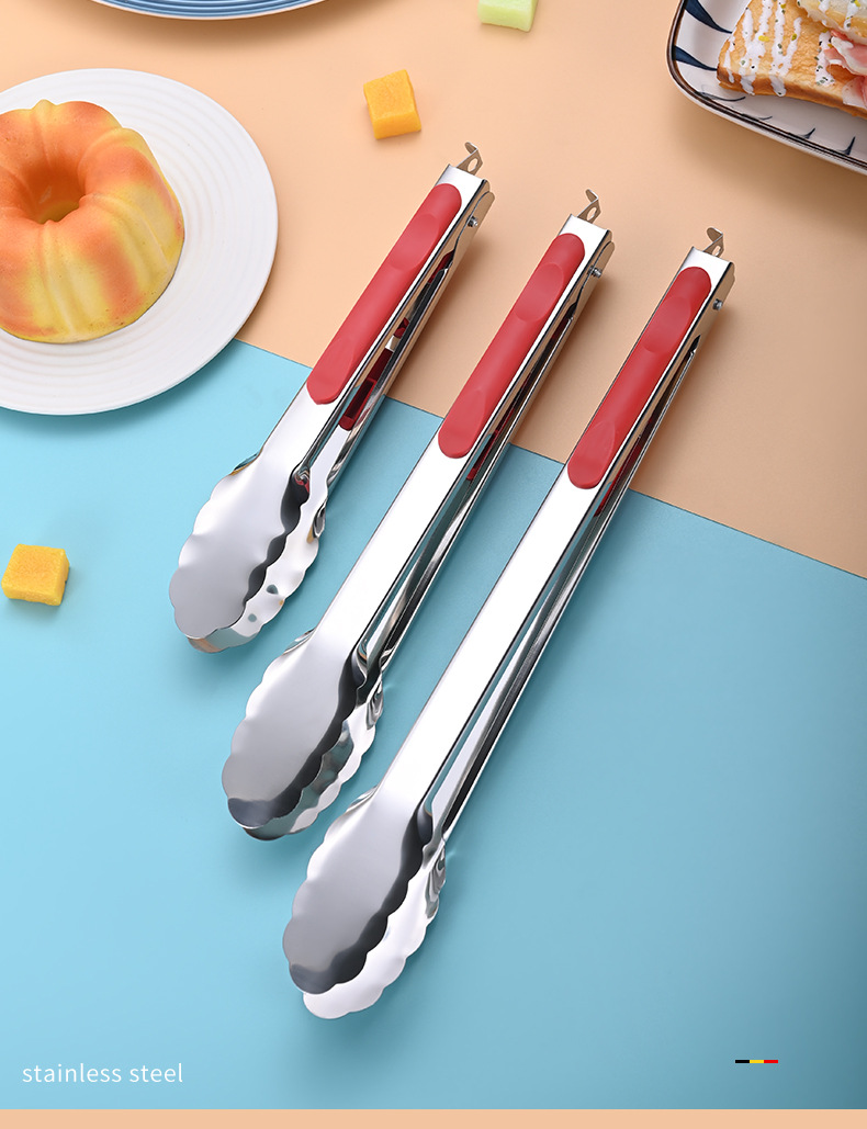 不锈钢食品夹菜夹子厨房家用烤肉夹麻辣烫面包夹烧烤夹牛排食品夹详情12