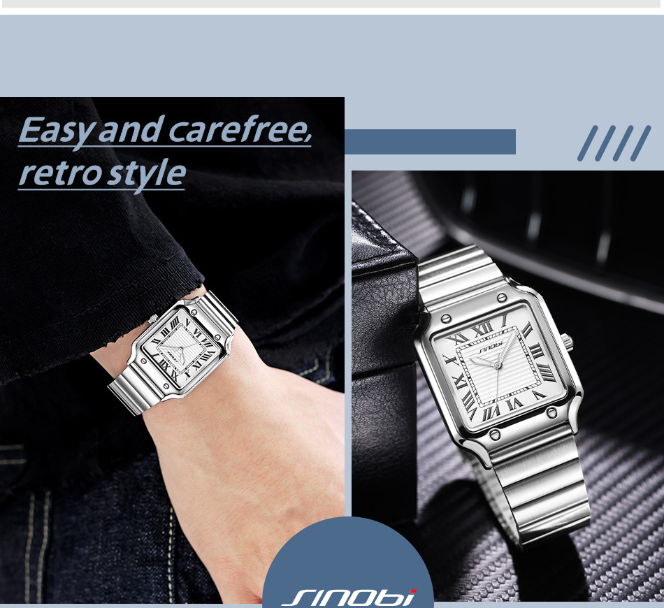 Sinobi男士手表男款商務(wù)羅馬方表夜光防水廣州腕表石英表手表男表詳情15