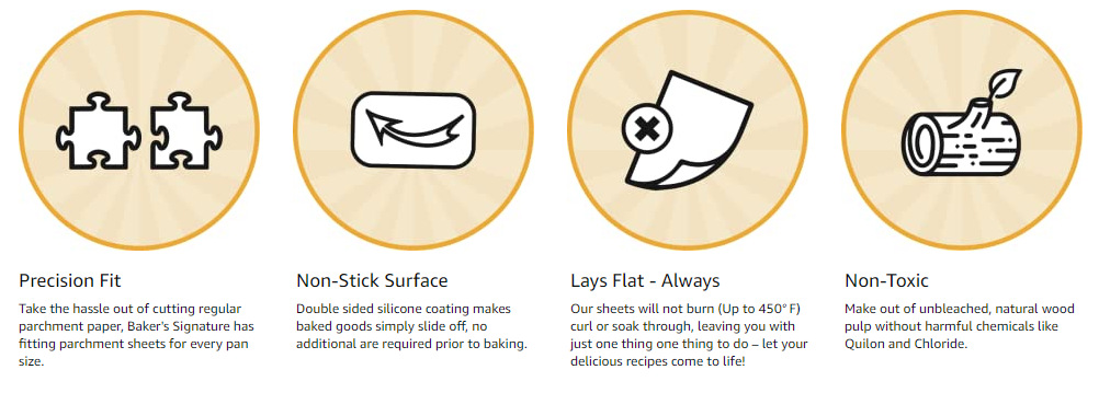 跨境英文袋装 烤盘纸25*30cm本白色一次性烘焙垫30pcs详情2