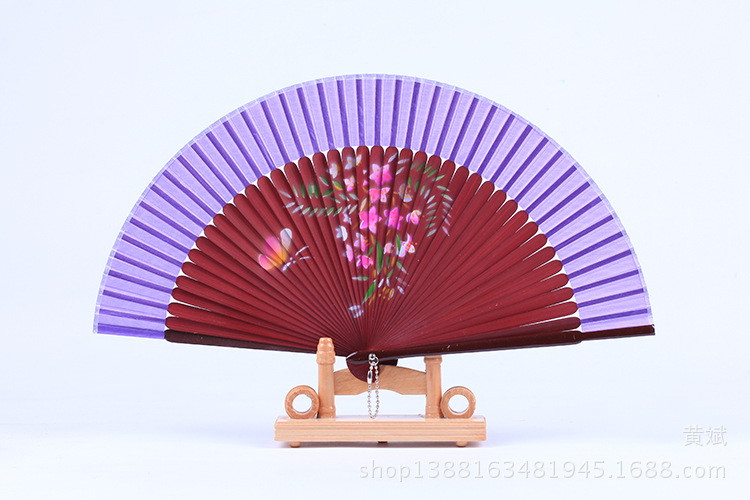 头青喷绘扇  多款花鸟 美女图 高档女扇 珠光柄喷绘丝绸扇子 折扇详情29