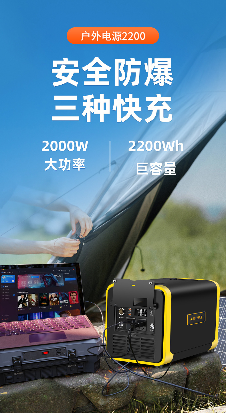 户外电源2000W大功率220V应急电源自驾便携大容量备用蓄电池详情1