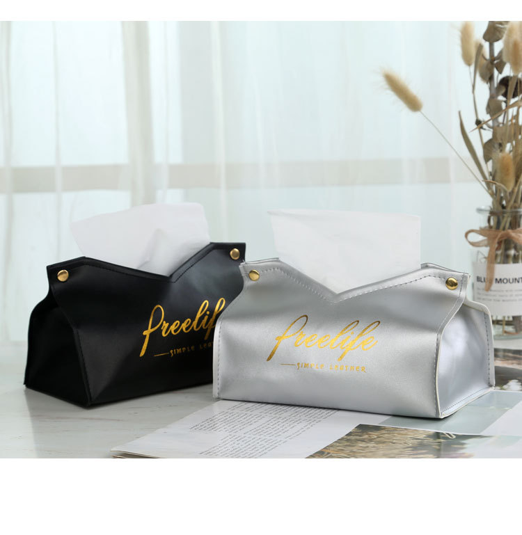 ins Nordic leather tissue box, tissue box, living room home creative tissue box, car-mounted custom desktop tissue box pic 8