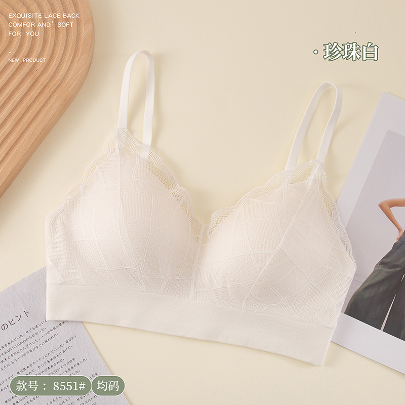 高品质新款翠花蕾丝背心托胸固定杯内衣收副乳田园风少女无缝裹胸详情19